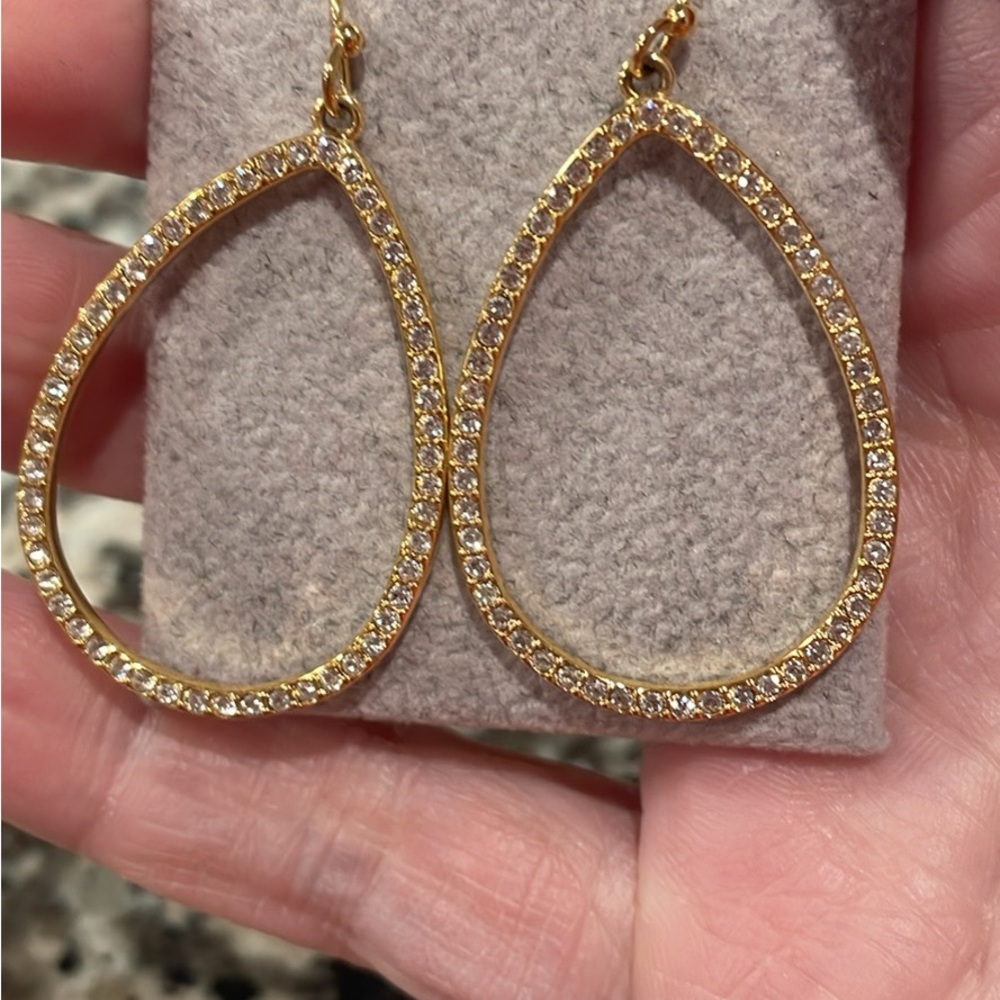 Swarovski Gold Crystal Teardrop Earrings